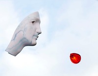 two rose, 2018, marmo rosa portogallo, acciaio inox e vetro di murano